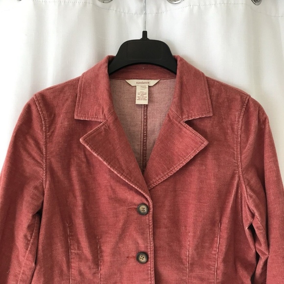 Sundance Women's Corduroy Velvet Blazer Size 6p Jacket Pink Cotton - Picture 3 of 13